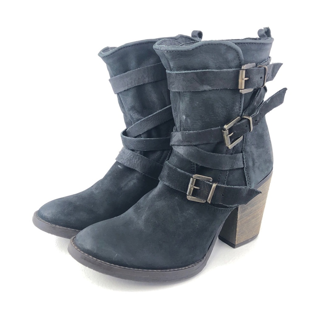 Steve Madden Yale Black Leather Mid Boots 10 M - Picture 3 of 12